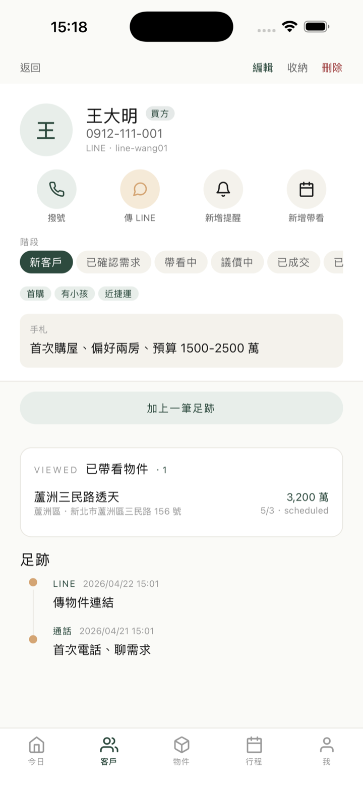 客戶足跡時間軸